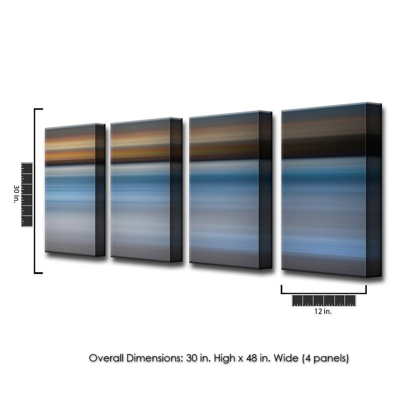 Blur Stripes XLIII' 4-Piece Wrapped Canvas Wall Art Set