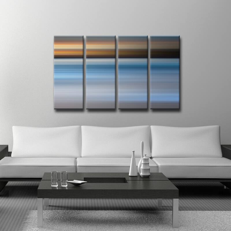 Blur Stripes XLIII' 4-Piece Wrapped Canvas Wall Art Set