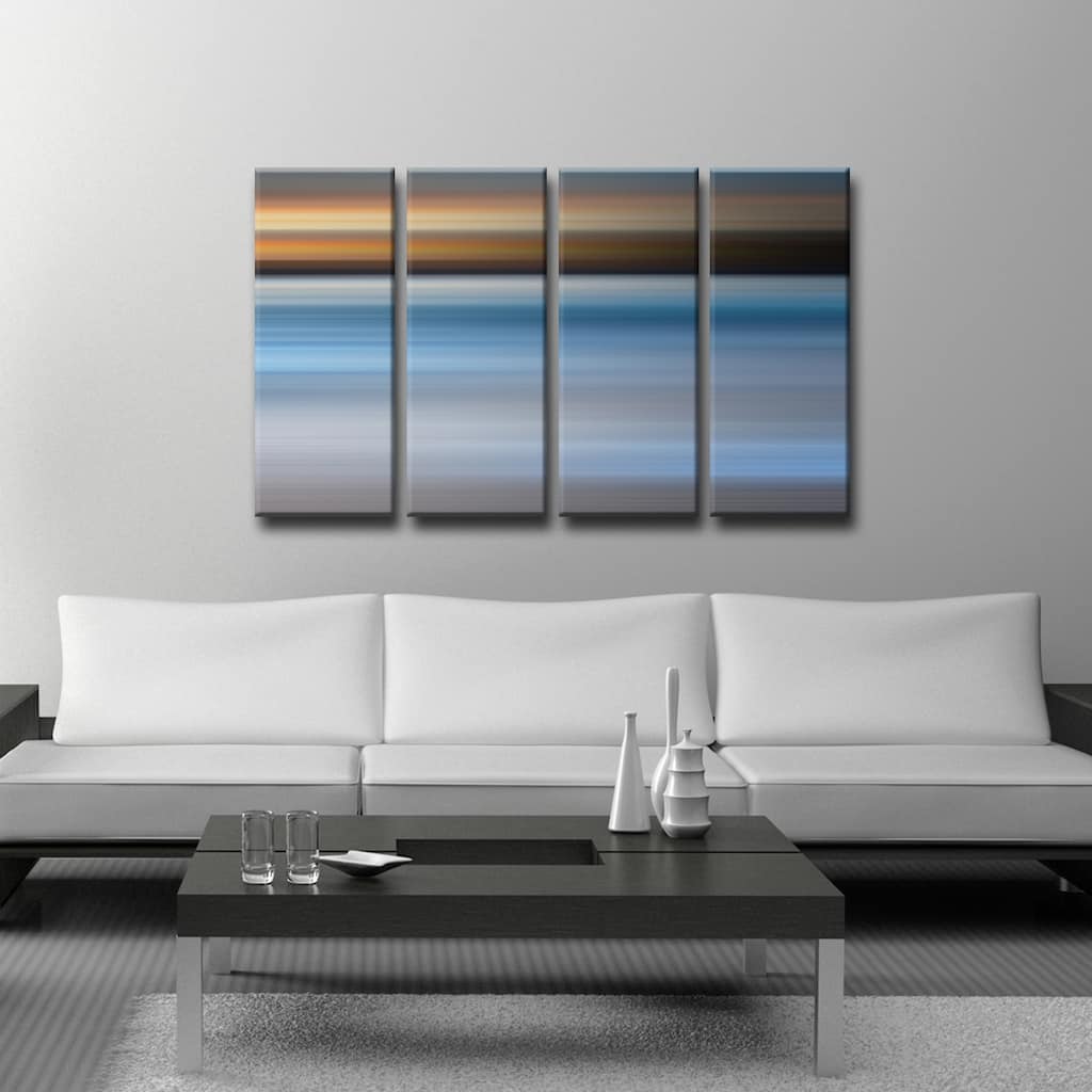 Blur Stripes XLIII' 4-Piece Wrapped Canvas Wall Art Set