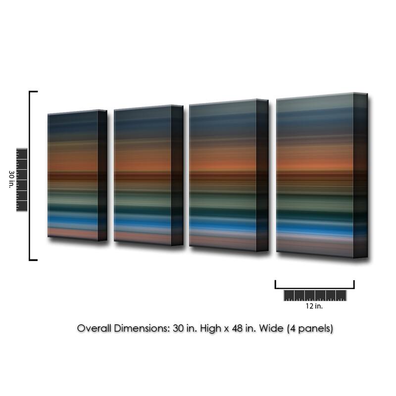 Blur Stripes XL' 4-Piece Wrapped Canvas Wall Art Set