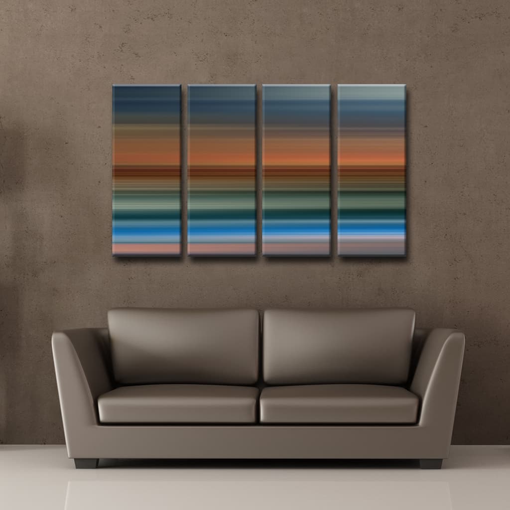 Blur Stripes XL' 4-Piece Wrapped Canvas Wall Art Set
