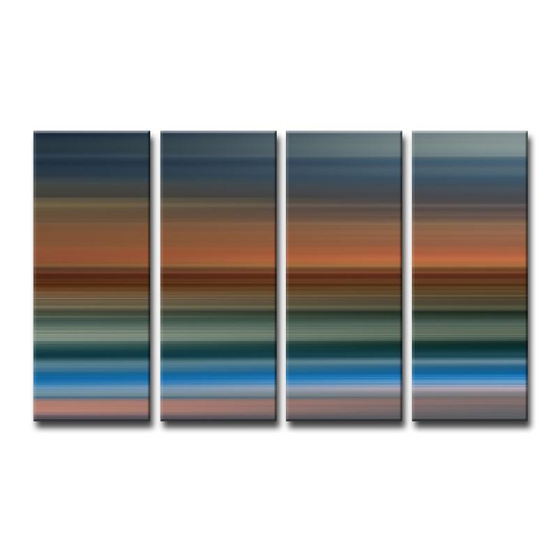 Blur Stripes XL' 4-Piece Wrapped Canvas Wall Art Set