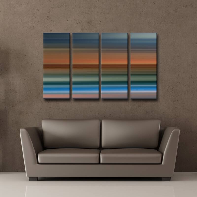 Blur Stripes XL' 4-Piece Wrapped Canvas Wall Art Set