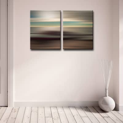 Blur Stripes XLI' 2-Piece Wrapped Canvas Wall Art Set