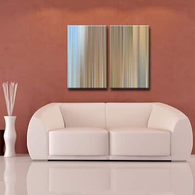 Blur Stripes XXV' 2-Piece Wrapped Canvas Wall Art Set