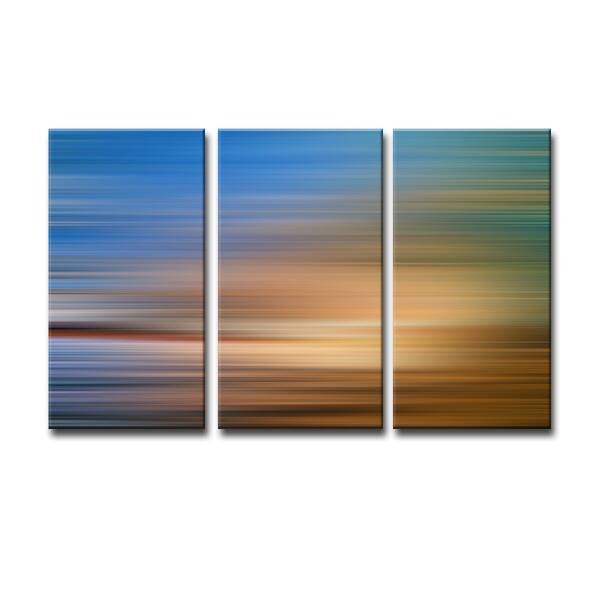 Blur Stripes XXXVI' 3Piece Wrapped Canvas Wall Art Set Bed Bath