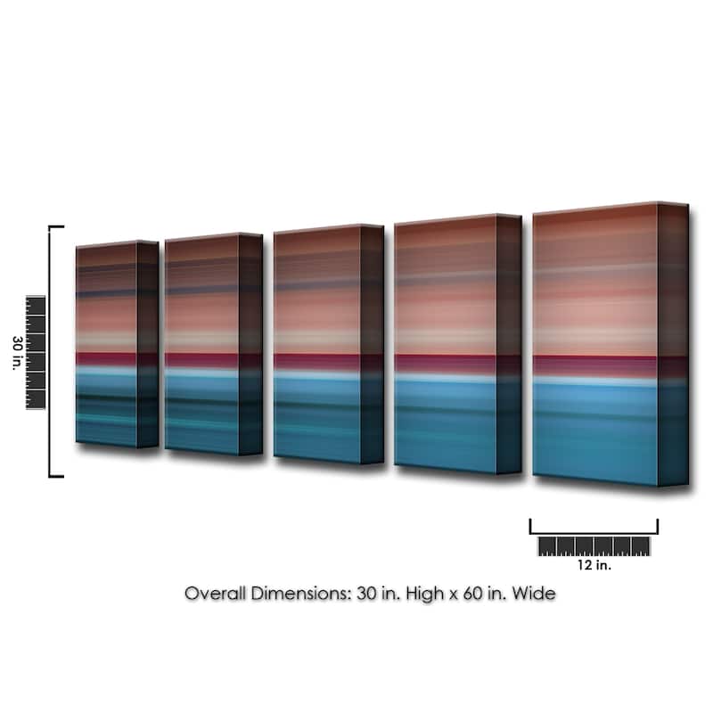 Blur Stripes XXVI' 5-Piece Wrapped Canvas Wall Art Set