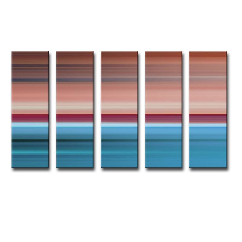 Blur Stripes XXVI' 5-Piece Wrapped Canvas Wall Art Set