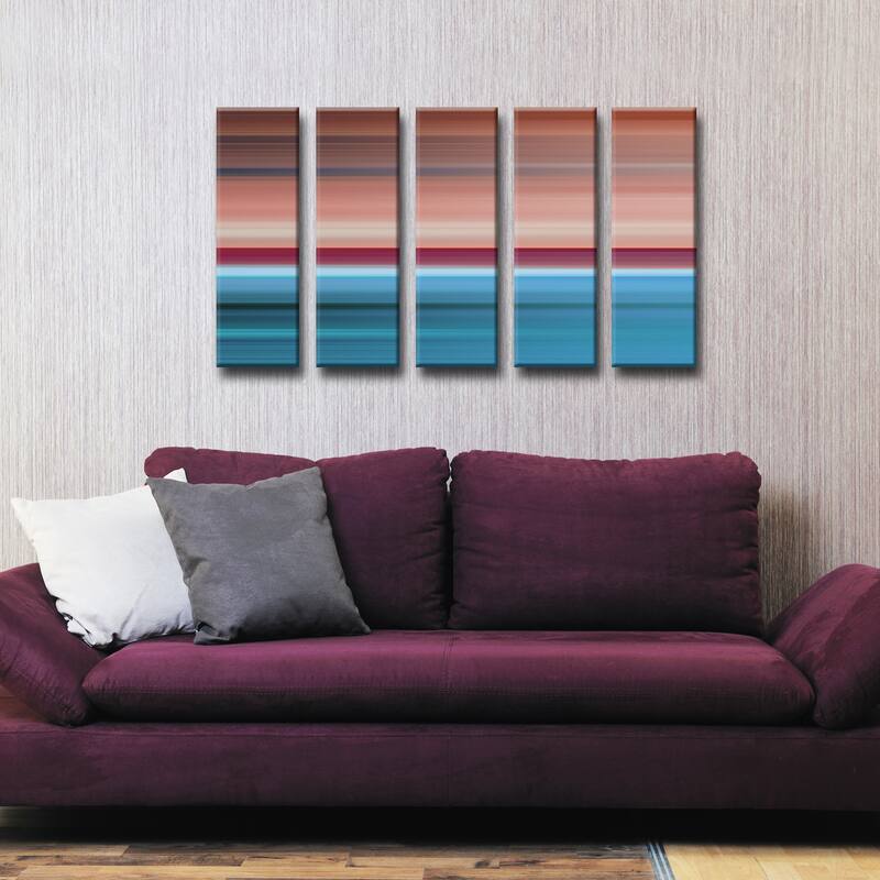 Blur Stripes XXVI' 5-Piece Wrapped Canvas Wall Art Set