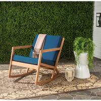 Safavieh Outdoor Living Vernon Brown/ Navy Rocking Chair