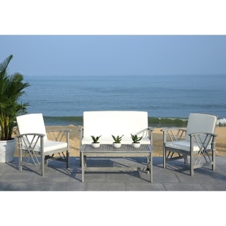 Shop Safavieh Outdoor Living Cushioned Brown Acacia Wood 4 ... Shop Safavieh Outdoor Living Cushioned Brown Acacia Wood 4 ... on Safavieh Outdoor Living Montez 4 Piece Set id=30121