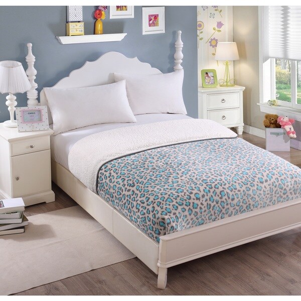 Shop Kayden Print Twin Blanket with Sherpa Backing Free Shipping On