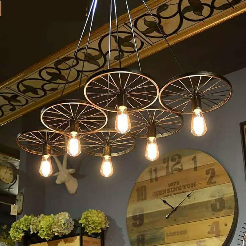 Nathaniel 6-light Black 41-inch Edison Chandelier