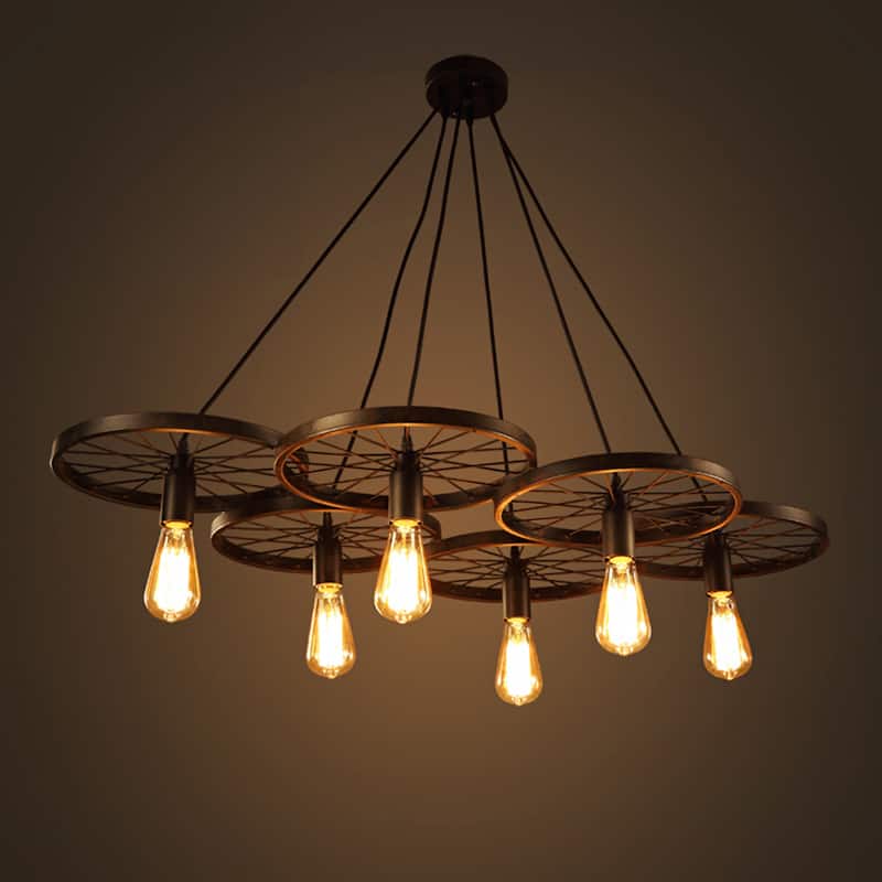 Nathaniel 6-light Black 41-inch Edison Chandelier