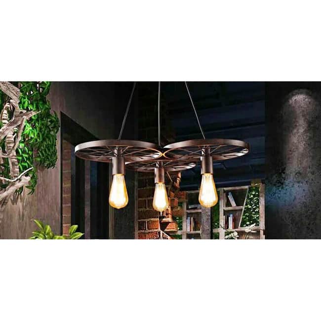 Serapiko 3-light Antique Bronze 20-inch Edison Chandelier