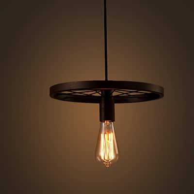 Akiko 1-light Antique Bronze 12-inch Edison Chandelier
