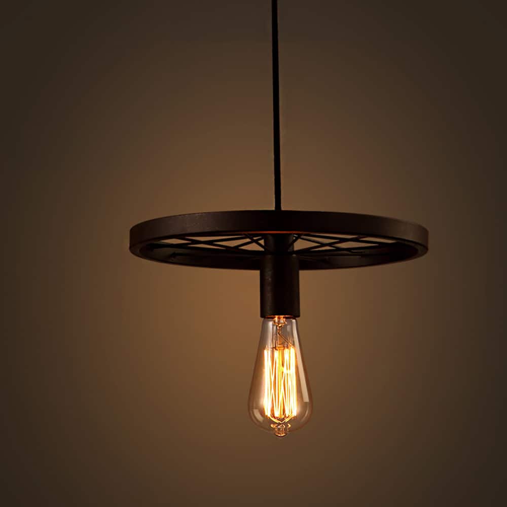 Akiko 1-light Antique Bronze 12-inch Edison Chandelier