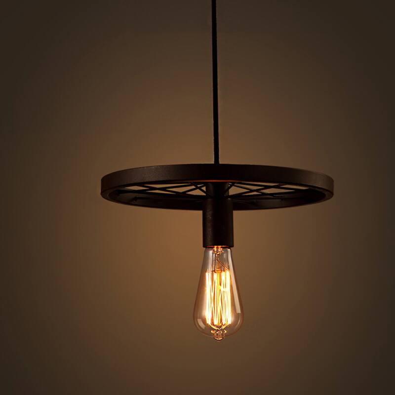 Akiko 1-light Antique Bronze 12-inch Edison Chandelier