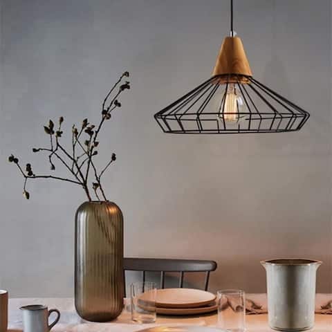 Elysian 1-light Black Edison Chandelier with Bulb - 12 x 45