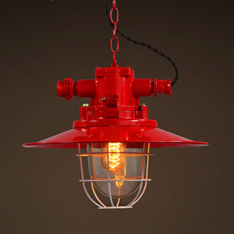 Mystika 1-light Red 12-inch Edison Chandelier with Bulb