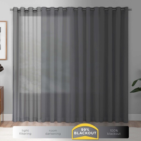 Short 63 Length Panels 100 Blackout 3 Layered Bay Window Curtain