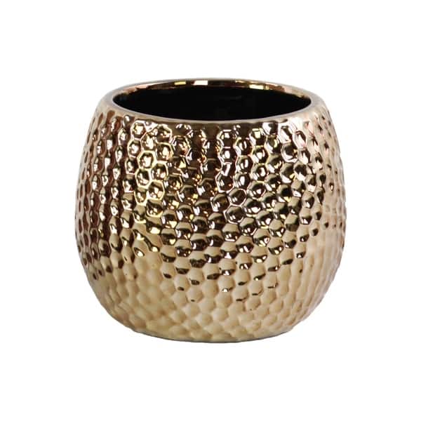 UTC24481: Ceramic Round Vase Dimpled Polished Chrome Finish Copper - Bed Bath & Beyond