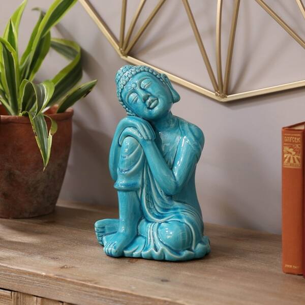 Resting Buddha Blue Ceramic Resting Buddha Blue Ceramic