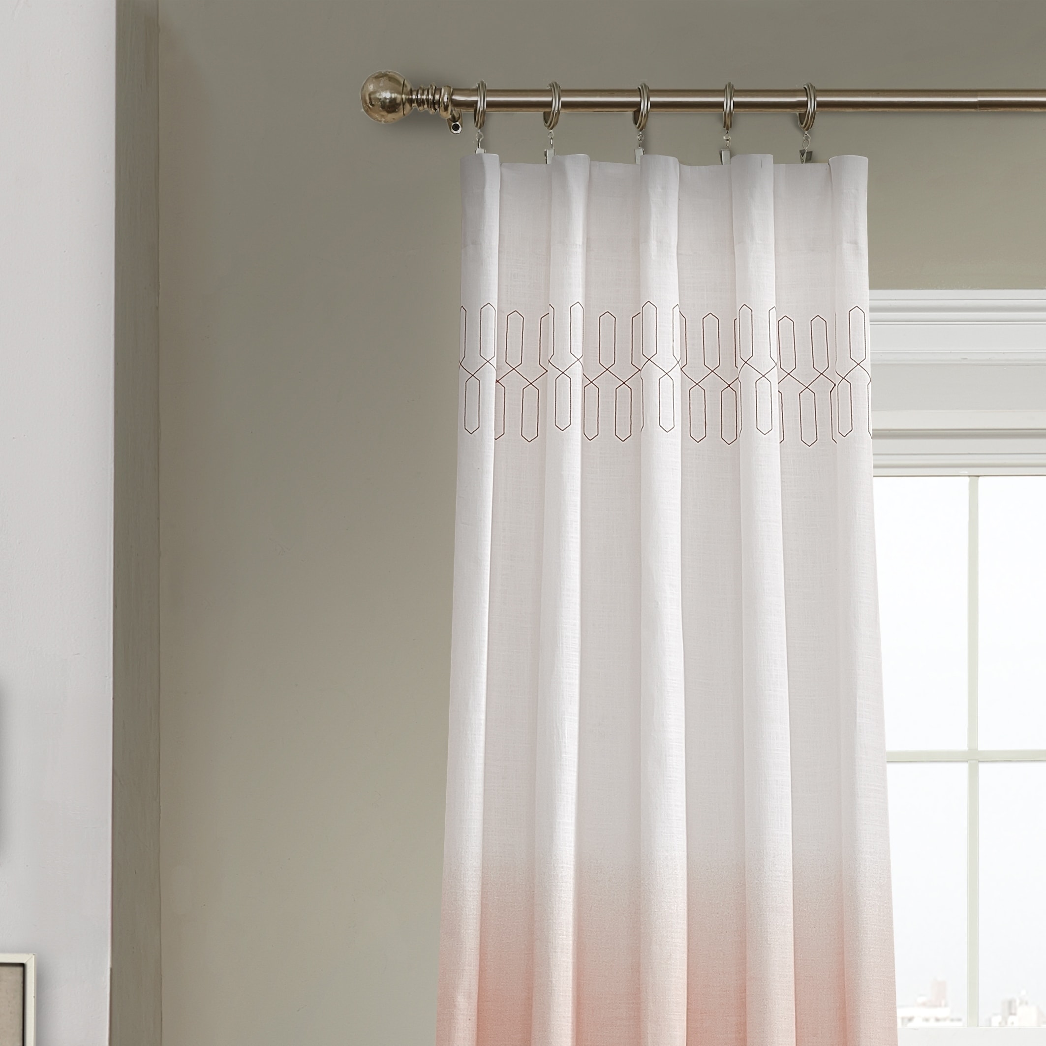 Vue Signature Arashi Ombre Embroidery Curtain Panel 84 in Gold (As Is  Item) - Bed Bath & Beyond - 25363391