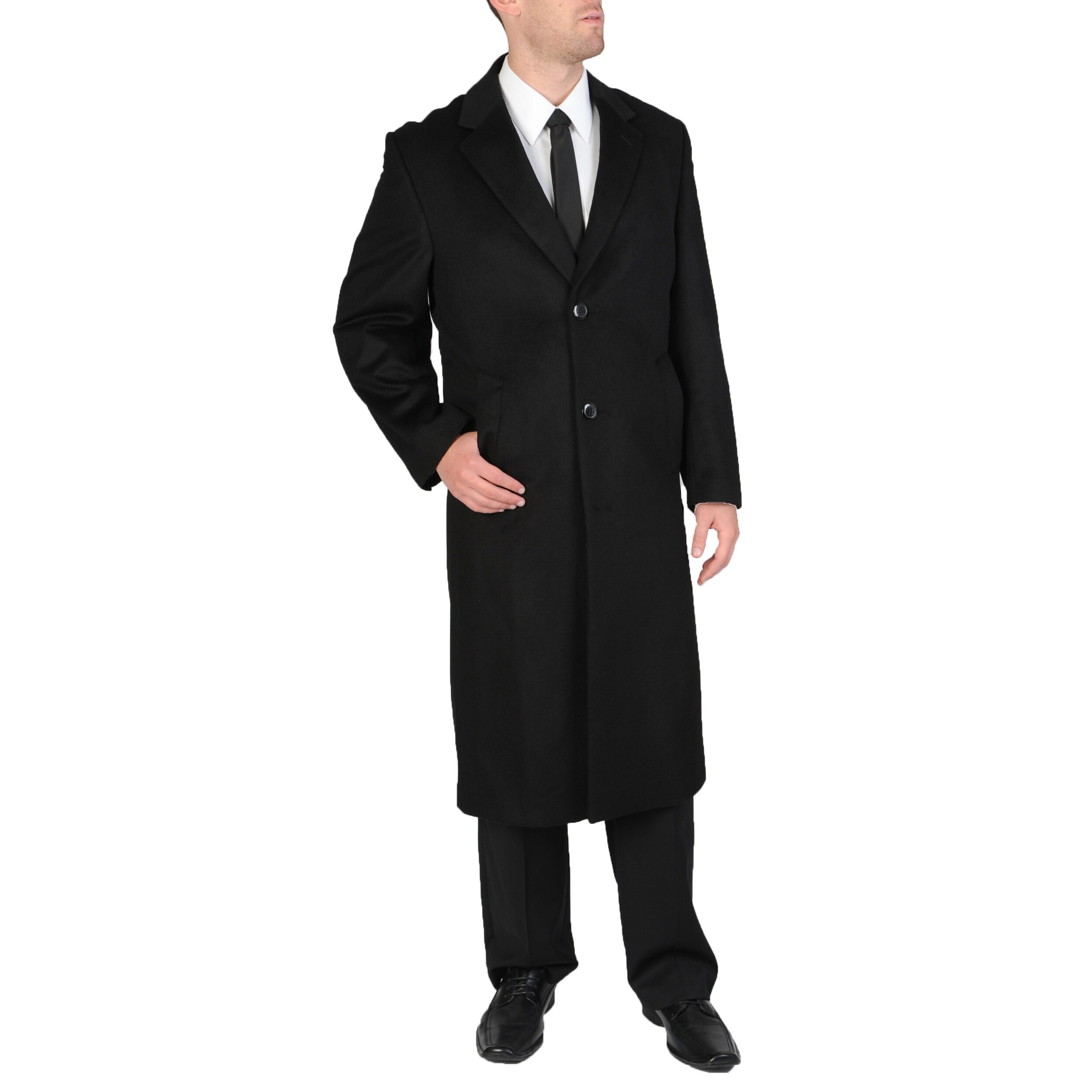 mens black wool overcoat long