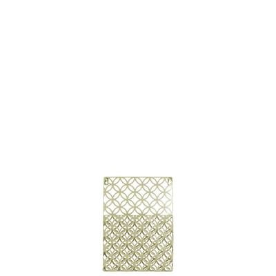 Metal Rectangular Wall Mail Organizer with 1 Tier and Peforated Parabolic Diamond Pattern Coated Finish Champagne