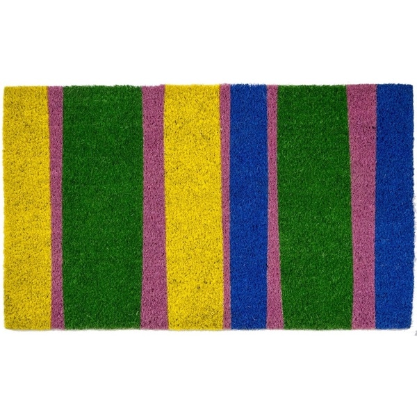 Bands of Color Non Slip Coir Doormat