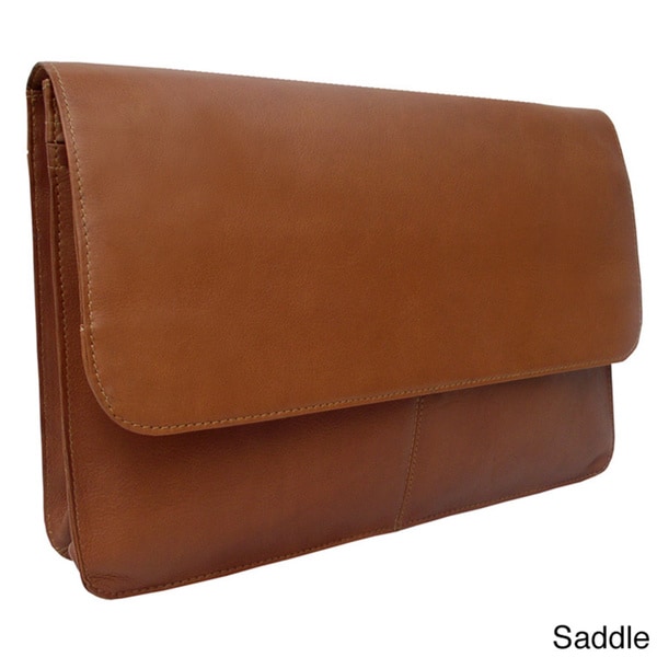 Piel Leather Three-Section Flap Portfolio One Size Saddle