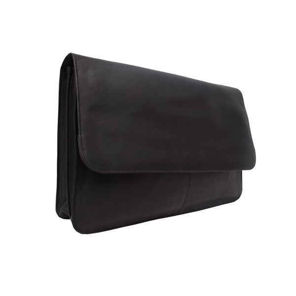 Piel Leather Three-Section Flap Portfolio One Size Saddle