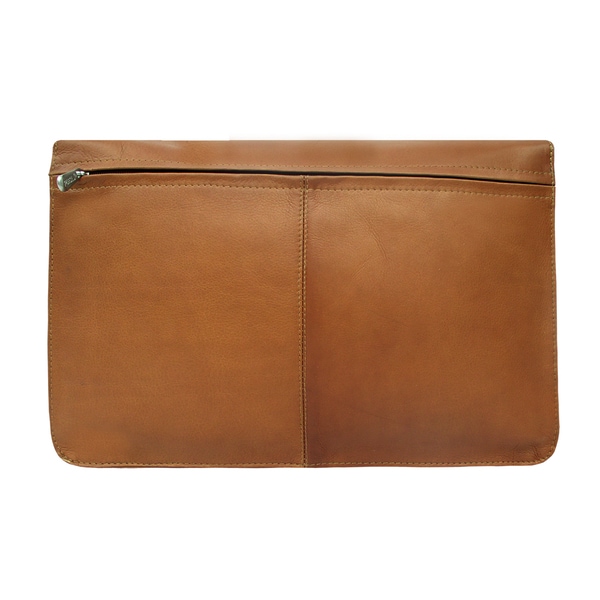 Piel Leather Three-Section Flap Portfolio One Size Saddle