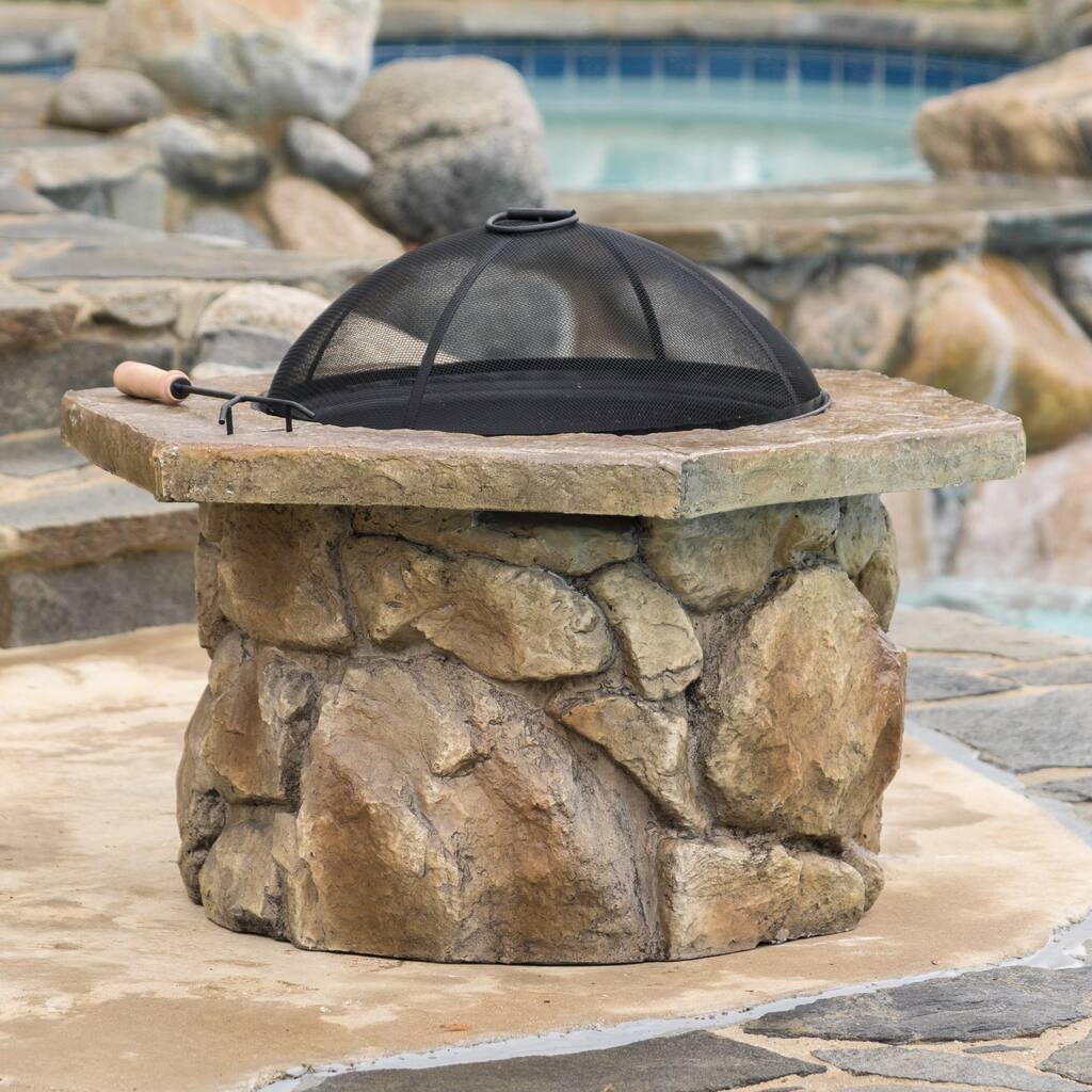 Emmerson Outdoor Natural Stone Fire Pit by Christopher Knight Home