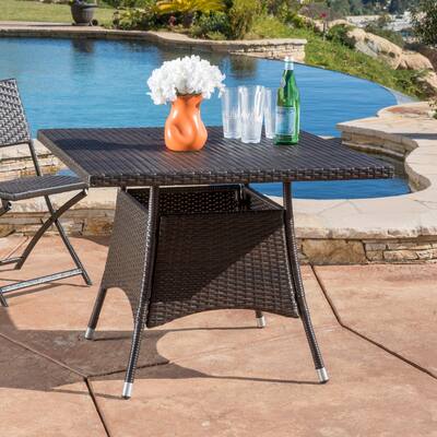 Corsica Outdoor Wicker Square Dining Table (ONLY) by Christopher Knight Home - 35.83 x 35.83 x 28.35
