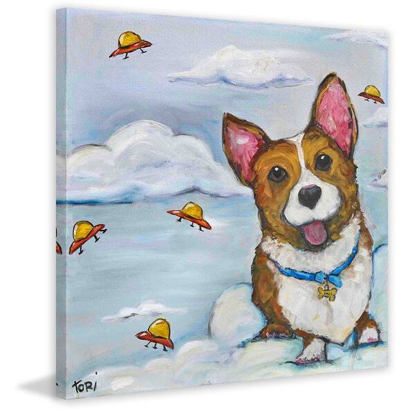 Shop Marmont Hill Handmade Corgi In Space Painting Print On Canvas Overstock 11006291
