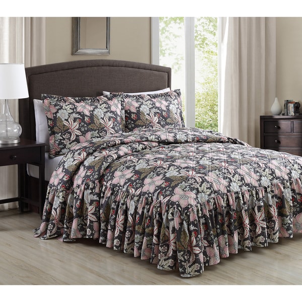 Annette Antique Floral 3-piece Bedspread Set