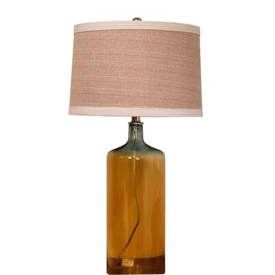 Bombay Amber Glass Jug Table Lamp Set