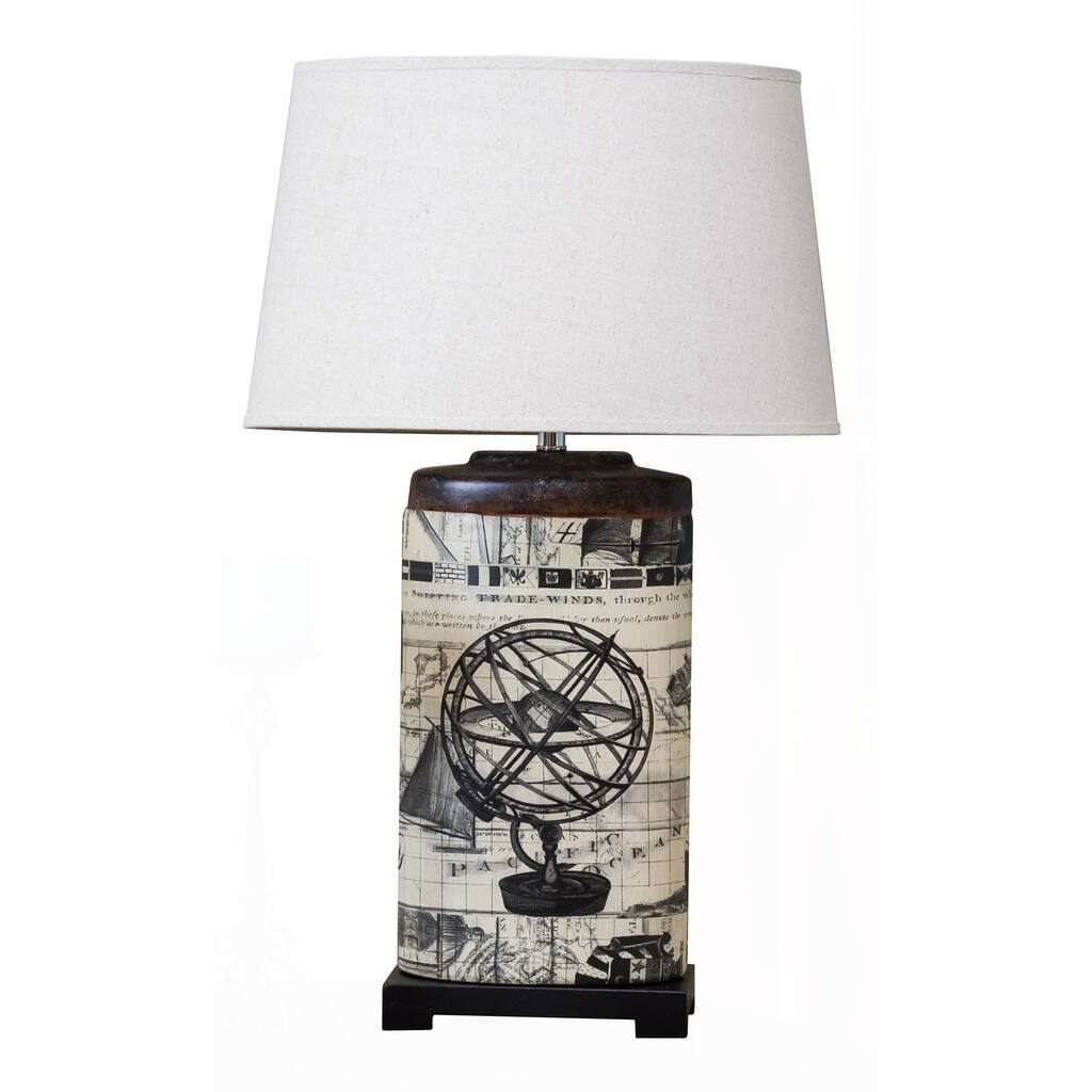 Somette Oval Archaic Globe Table Lamp