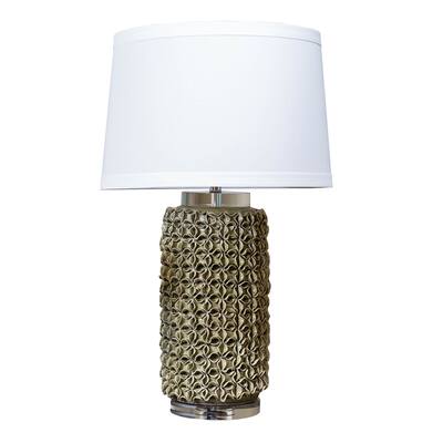 Somette Olive Porcelain Stacked Seashells Table Lamp
