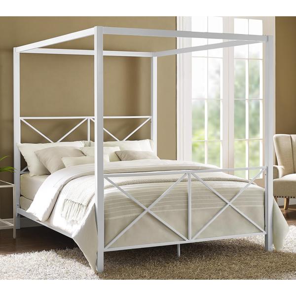 DHP Rosedale White  Canopy  Queen Bed  Free Shipping Today 