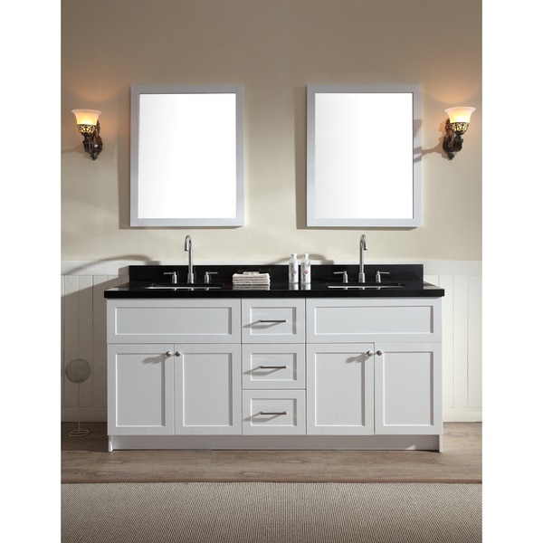 Shop ARIEL Hamlet 73-inch White Double-sink Vanity with ...