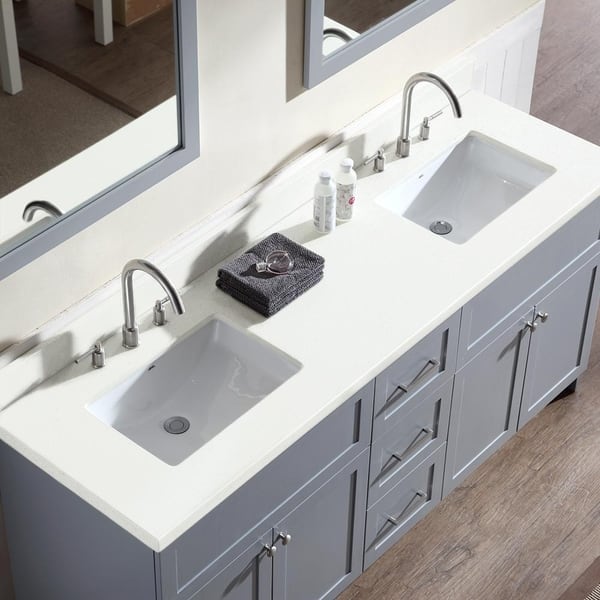 Shop Hamlet 73 Double Sink Vanity Set With White Quartz