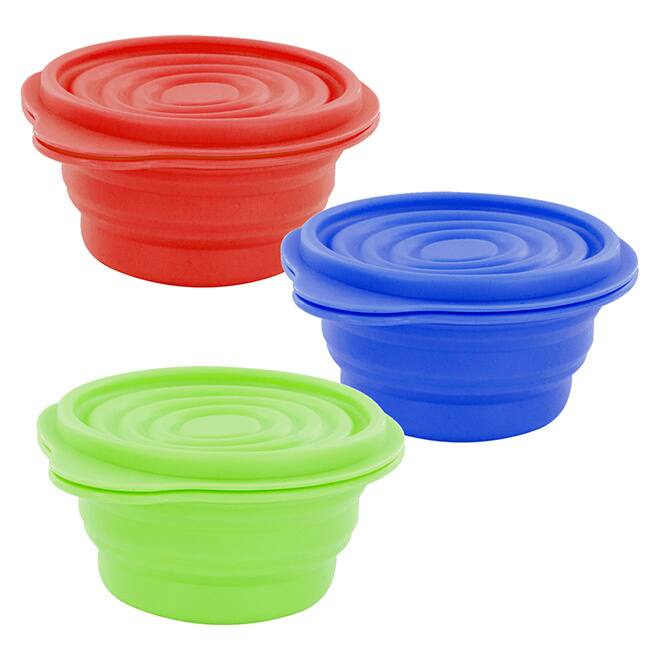 3 Piece 16 Ounce Collapsible Silicone Container Set with Lids