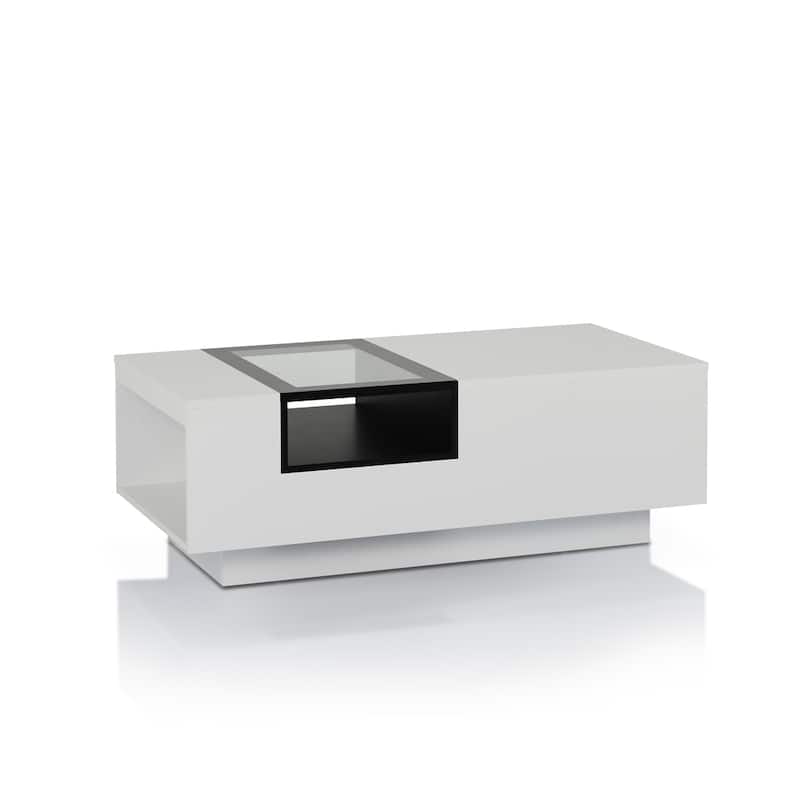 Zace Contemporary White 47-inch 3-Shelf Coffee Table by Furniture of America