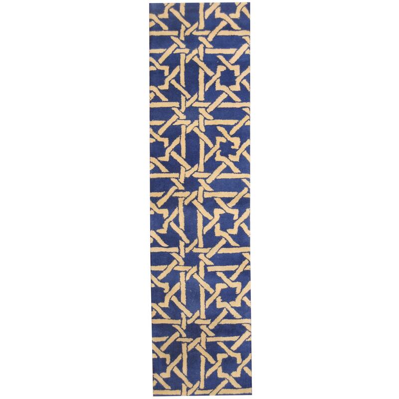 Handmade Tibetan Wool Runner (India) - 2'3 x 9'