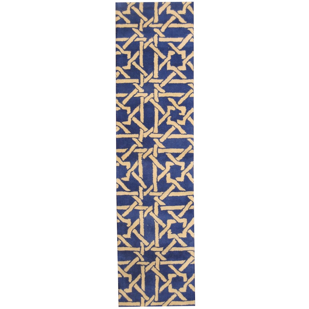 Handmade Tibetan Wool Runner (India) - 2'3 x 9'