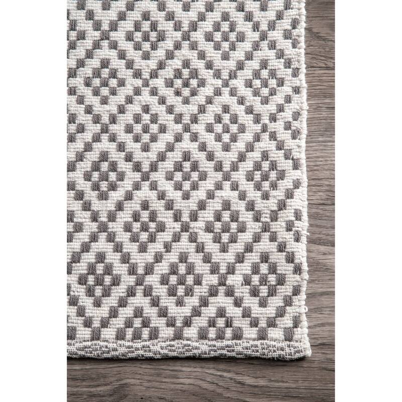 Nuloom Handmade Flatweave Geometric Cotton Area Rug