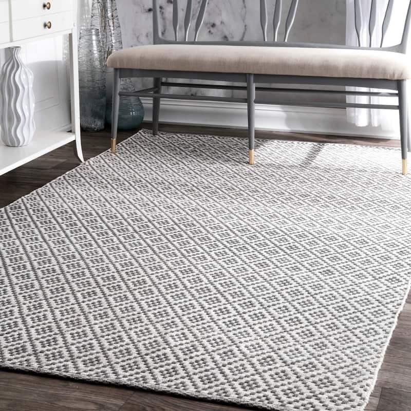 Nuloom Handmade Flatweave Geometric Cotton Area Rug
